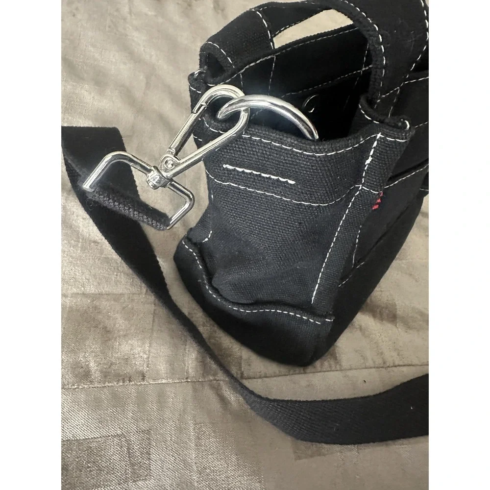 Urban Outfitters BDG Mini‎ Canvas Tote Bag Black White Stitching Crossbody